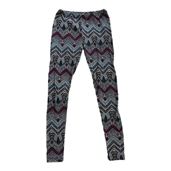 Pink Republic Blue Boho Chevron Print Leggings S - Picture 1 of 3